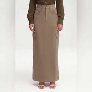 Taupe Cargo Maxi Skirt
